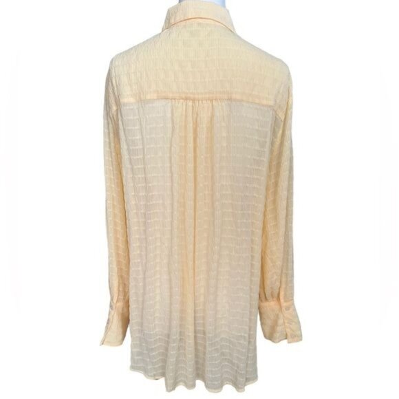Free People Love Life Sheer Buttondown in Sundappled Size Small - Picture 8 of 10